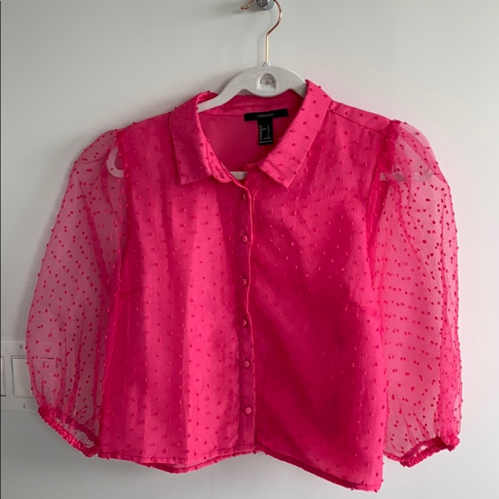 Pink organza blouse